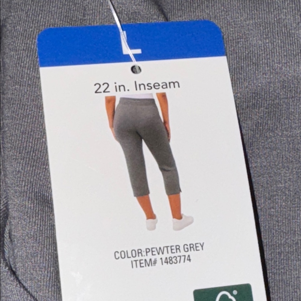 32 Degrees Pull On Soft Knit Capri Pants Pewter Gray Women’s Large L - Picture 13 of 13